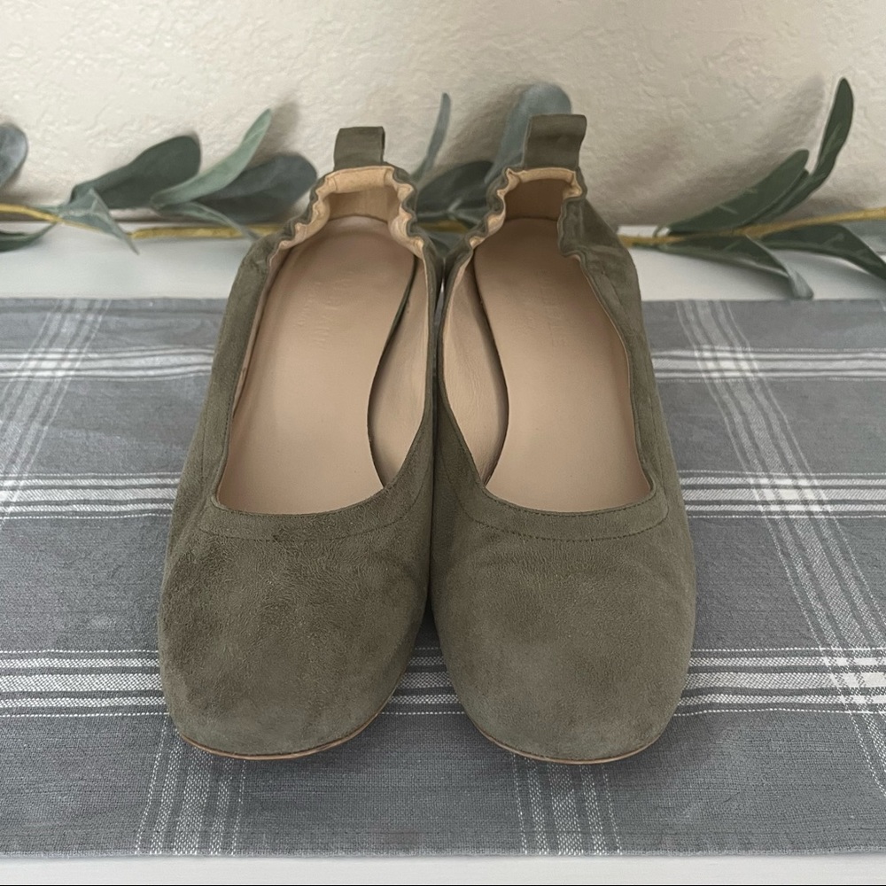 Everlane Day Heel Olive Suede